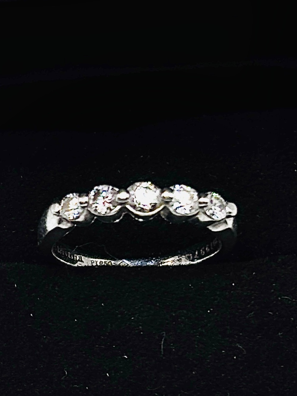 Kristina Platinum 5 Stone Diamond Band, .75ctw F-G SI Natural IGI Appraisal